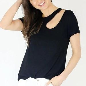 Six/Fifty short sleeve cutout neckline t-shirt nwt size S